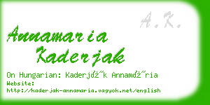 annamaria kaderjak business card